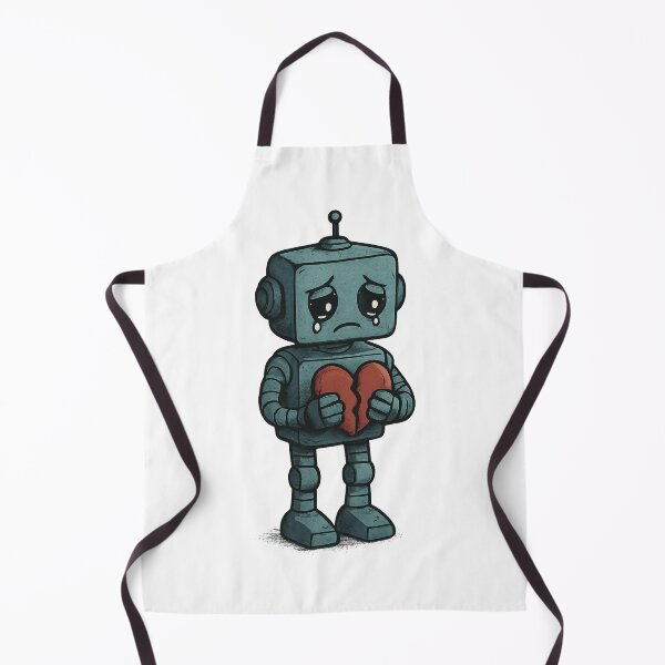 Item preview, Sad Robot Holding a Broken Heart – Emotional AI Design designed and sold by B-M-Store.