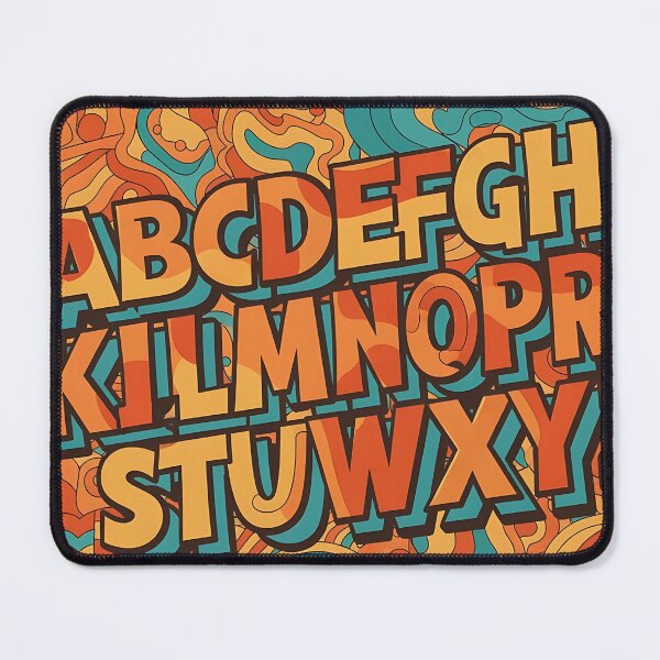 Item preview, Retro Alphabet Letters Pattern by Modern Mojo | Groovy Vintage Font Art | Colorful 70s Vibes designed and sold by Modern-Mojo.