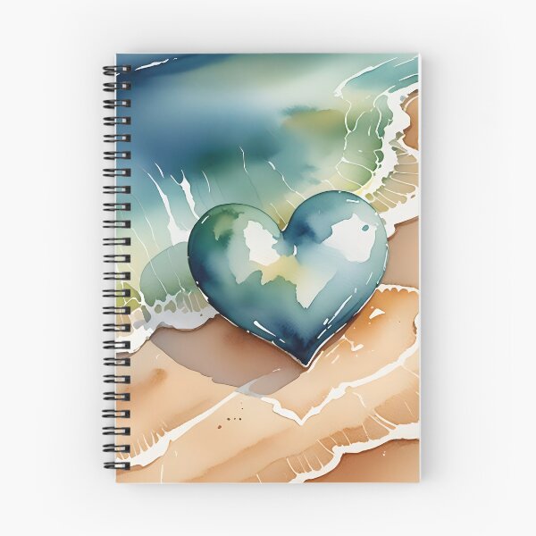 Item preview, Watercolor heart graphic on the beach designed and sold by Marcu Ioachim.