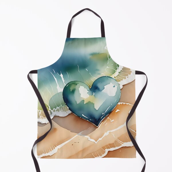 Item preview, Watercolor heart graphic on the beach designed and sold by Marcu Ioachim.