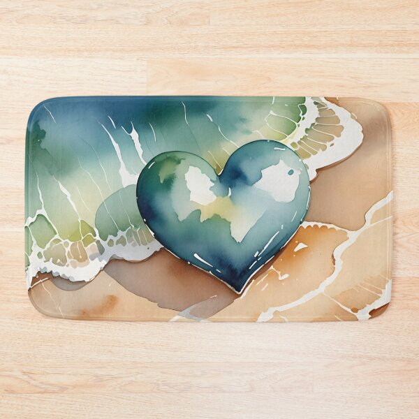 Item preview, Watercolor heart graphic on the beach designed and sold by Marcu Ioachim.