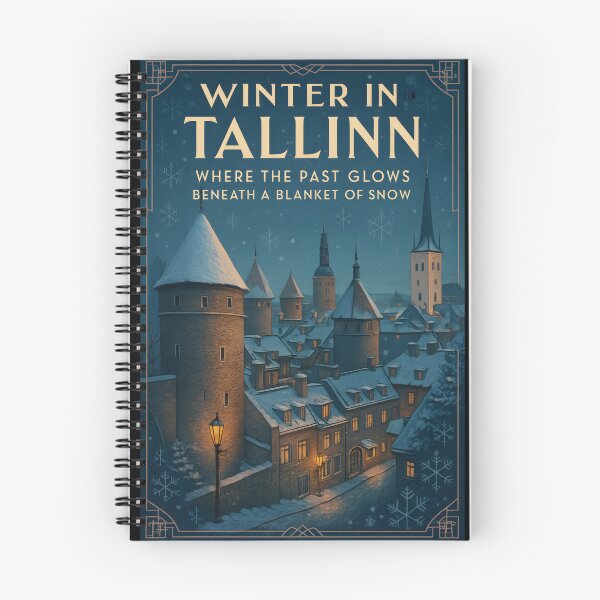 Item preview, Winter Evening in Tallinn Estonia – Art Deco Old Town Travel Scene designed and sold by Cosmopolis.