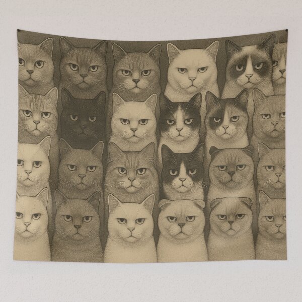 Item preview, "Deadpan Cats – Surreal Realism Puzzle" designed and sold by SEIMEI2025.