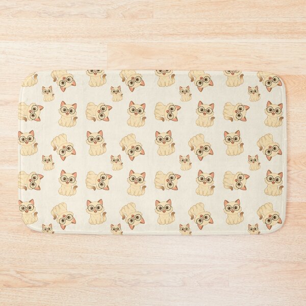 Item preview, Cute Kawaii Nerdy Cat Pattern – Adorable Glasses Kitty Design designed and sold by konthai.familyart.