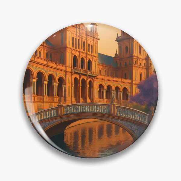 Item preview, Art Deco Plaza de España at Golden Hour, Seville Spain designed and sold by Cosmopolis.