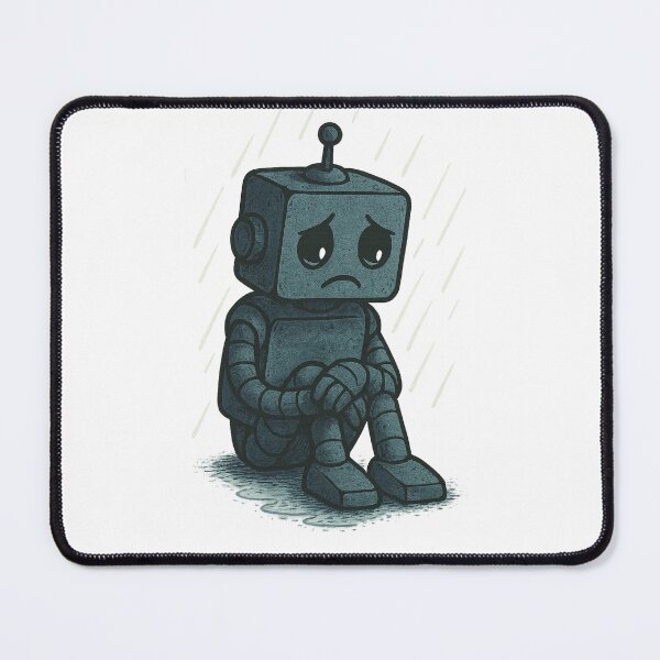 Item preview, Lonely Robot in the Rain – Emotional Cartoon designed and sold by B-M-Store.