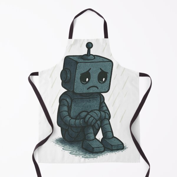 Item preview, Lonely Robot in the Rain – Emotional Cartoon designed and sold by B-M-Store.