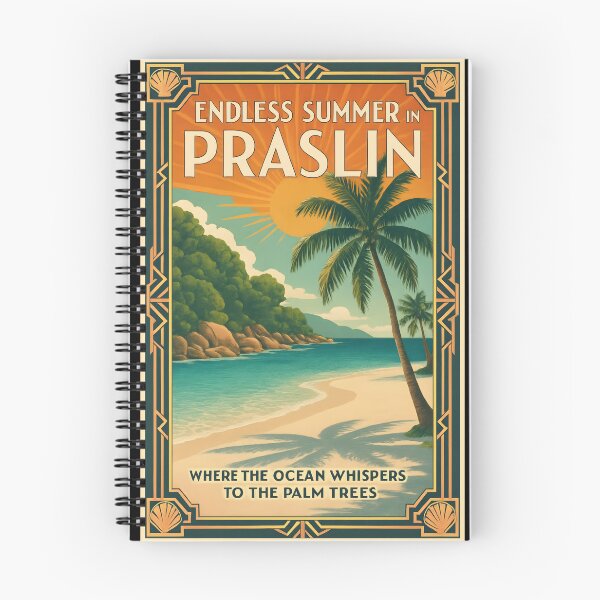 Item preview, Vintage Art Deco Seychelles Beach Scene – Anse Lazio, Praslin Island designed and sold by Cosmopolis.