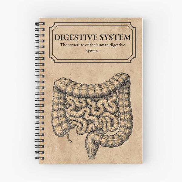 Item preview, Vintage Digestive System Notebook – Intestines Anatomy Journal designed and sold by HealthCoreCommunity.