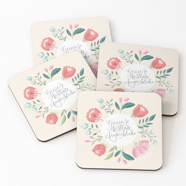 Item preview, Enjoy precious moments. Calligraphy. Quote with flowers. designed and sold by Sandra Brezina.