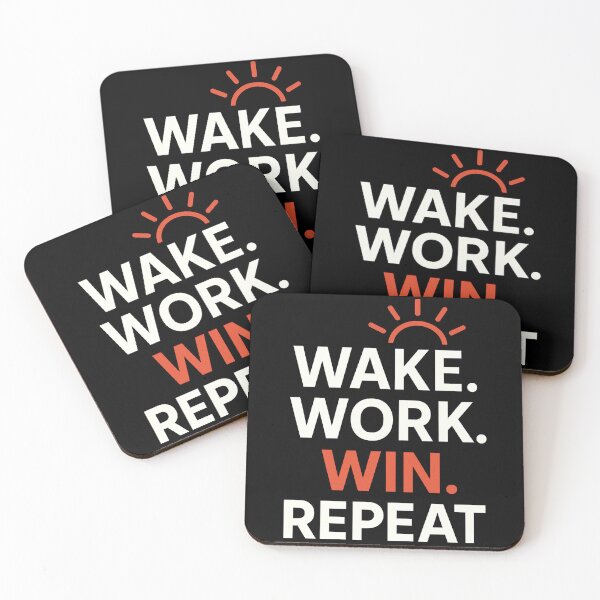 Item preview, Wake Work Win Repeat – Motivational Sunrise T-Shirt designed and sold by TeeTimeTreasure.