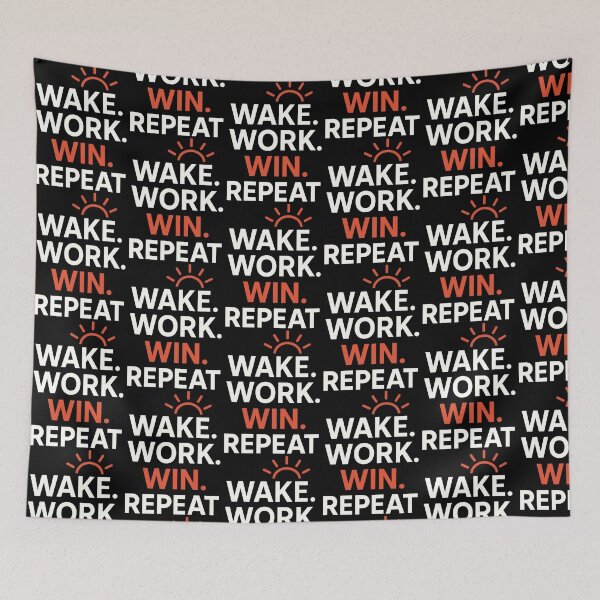 Item preview, Wake Work Win Repeat – Motivational Sunrise T-Shirt designed and sold by TeeTimeTreasure.