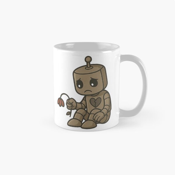 Item preview, Heartbroken Robot with Wilted Flower – Sad Love AI Illustration designed and sold by B-M-Store.