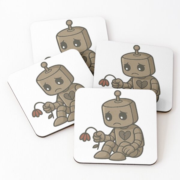Item preview, Heartbroken Robot with Wilted Flower – Sad Love AI Illustration designed and sold by B-M-Store.