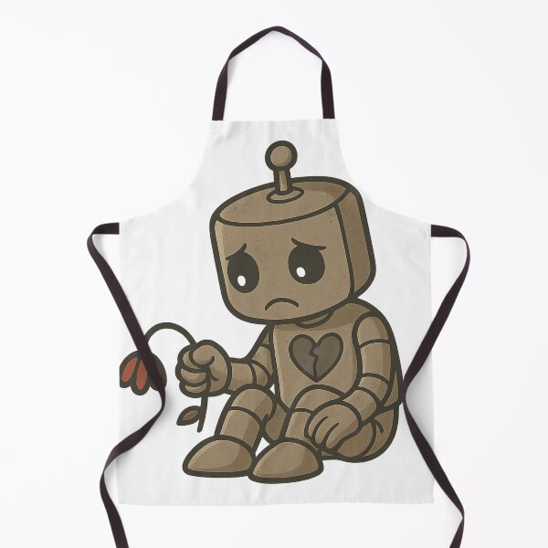 Item preview, Heartbroken Robot with Wilted Flower – Sad Love AI Illustration designed and sold by B-M-Store.