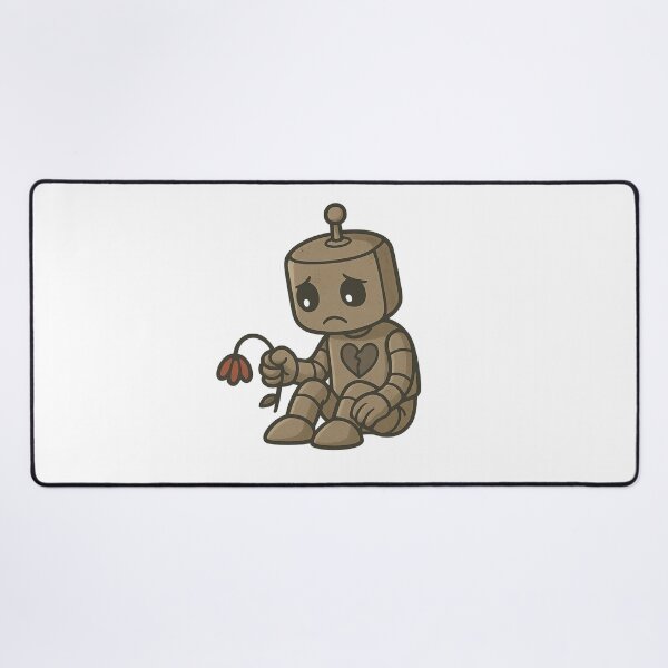 Item preview, Heartbroken Robot with Wilted Flower – Sad Love AI Illustration designed and sold by B-M-Store.