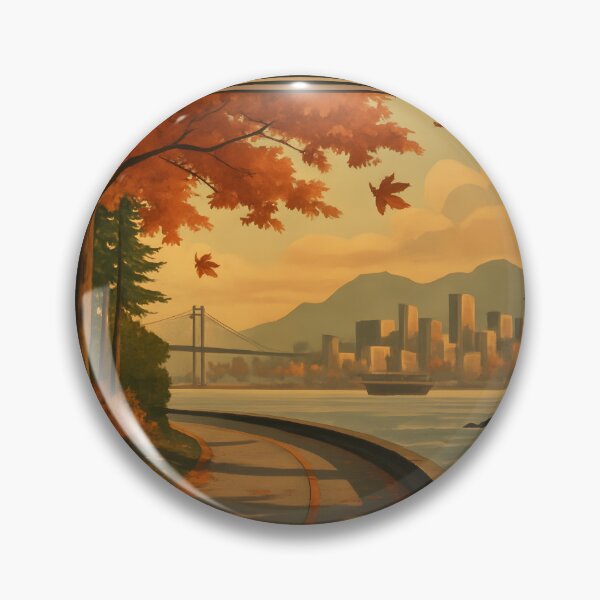 Aperçu de l'œuvre Digue Art déco de Vancouver en automne, Canada créée et vendue par Cosmopolis.