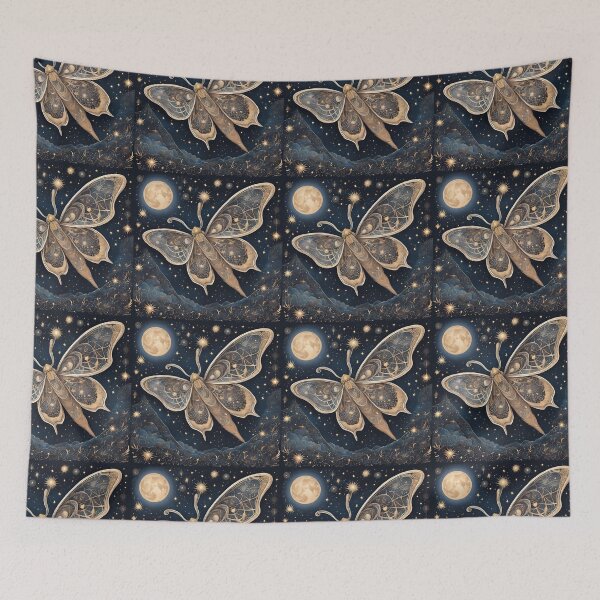 Item preview, Mystical Moth in the Night Sky – Celestial Insect Art designed and sold by poppet103.