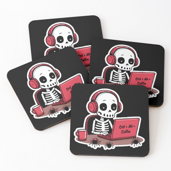 Item preview, Ctrl Alt Coffin – Funny Skeleton Gamer Design designed and sold by Obsi-dian Bones.