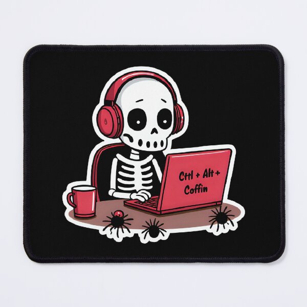 Item preview, Ctrl Alt Coffin – Funny Skeleton Gamer Design designed and sold by Obsi-dian Bones.