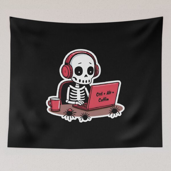 Item preview, Ctrl Alt Coffin – Funny Skeleton Gamer Design designed and sold by Obsi-dian Bones.