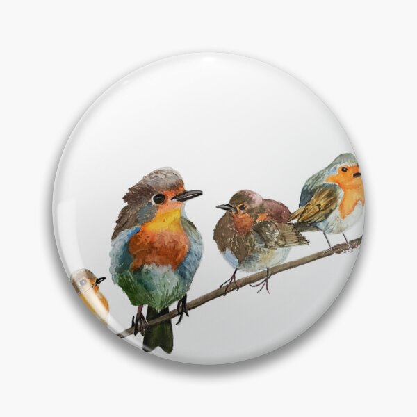 Item preview, Robins on white background  designed and sold by PumpkinStudioPL.