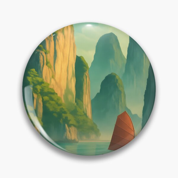 Item preview, Art Deco Hạ Long Bay Vietnam – Vintage Travel Scene with Limestone Karsts designed and sold by Cosmopolis.