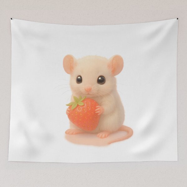 Item preview, Cute Rat Holding a Strawberry designed and sold by Uglyandcute.