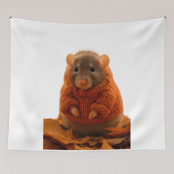 Item preview, Cute Rat in Cozy Autumn Sweater designed and sold by Uglyandcute.