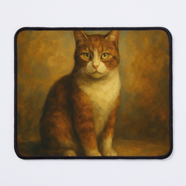 Item preview, "The Watchful Muse – Oil Painted Cat on Canvas" designed and sold by SEIMEI2025.