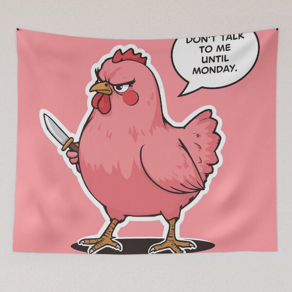 Item preview, Antisocial hen with a knife designed and sold by Sartawsky.