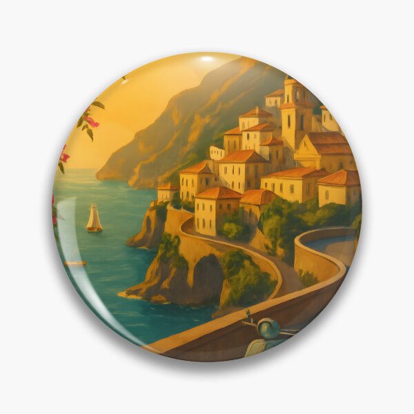 Item preview, Amalfi Italy Art Deco Coastline in Vintage Mediterranean Style designed and sold by Cosmopolis.
