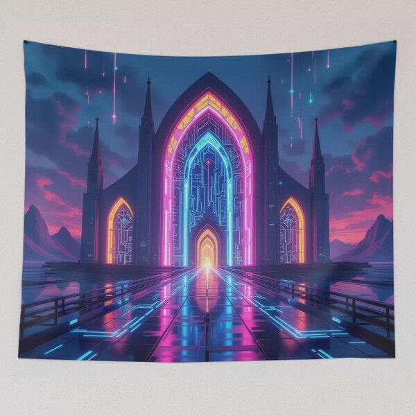 Item preview, Neon Cathedral: Sacred Space meets Color Pulse designed and sold by FotoworldEdel.