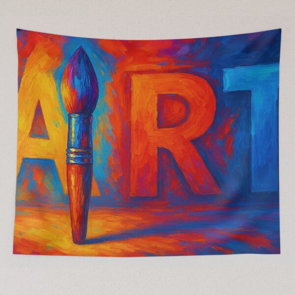 Item preview, Color explosion behind brush art designed and sold by Sigtrix.