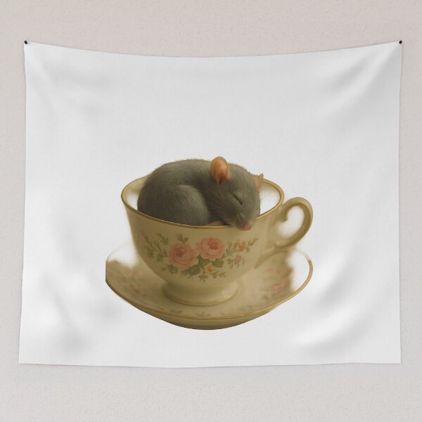 Item preview, Sleeping Rat in a Tea Cup designed and sold by Uglyandcute.