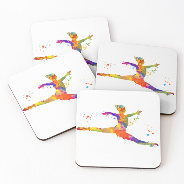 Item preview, Colorful Abstract Watercolor Gymnastic Girl Silhouette Design designed and sold by MindWind.