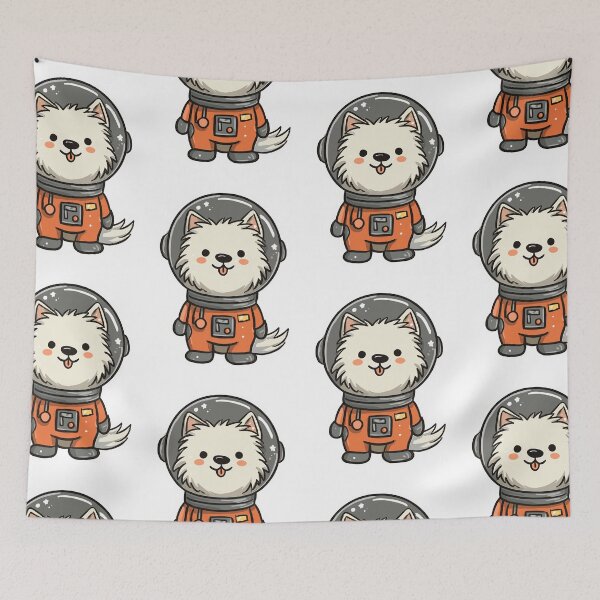 Item preview, Whimsical Space Dog Art designed and sold by bapupa.