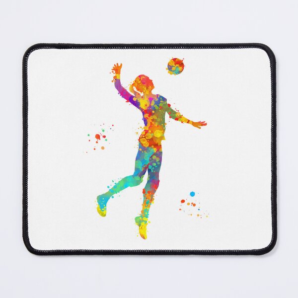 Item preview, Colorful Abstract Watercolor Volleyball Player Girl Silhouette Design designed and sold by MindWind.