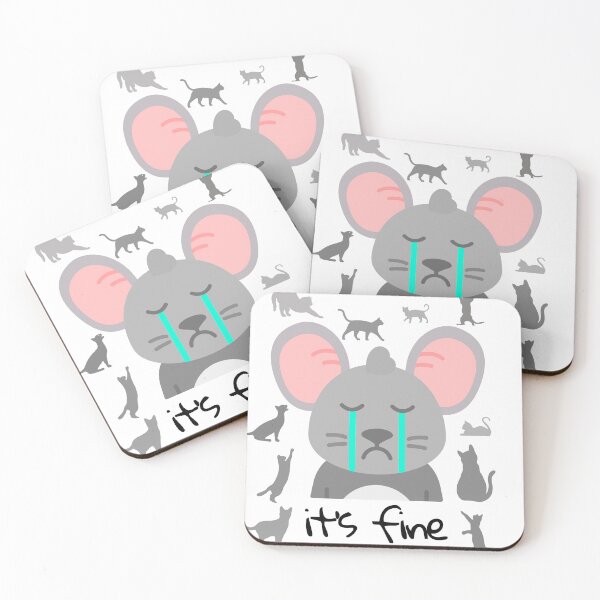 Item preview, It's Fine Crying Mouse – Cute but Depressed Aesthetic Tee designed and sold by MaybeeShirts.