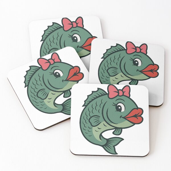 Item preview, Mrs. Fish with big red lips and pink bow designed and sold by Hook'n'Bait.