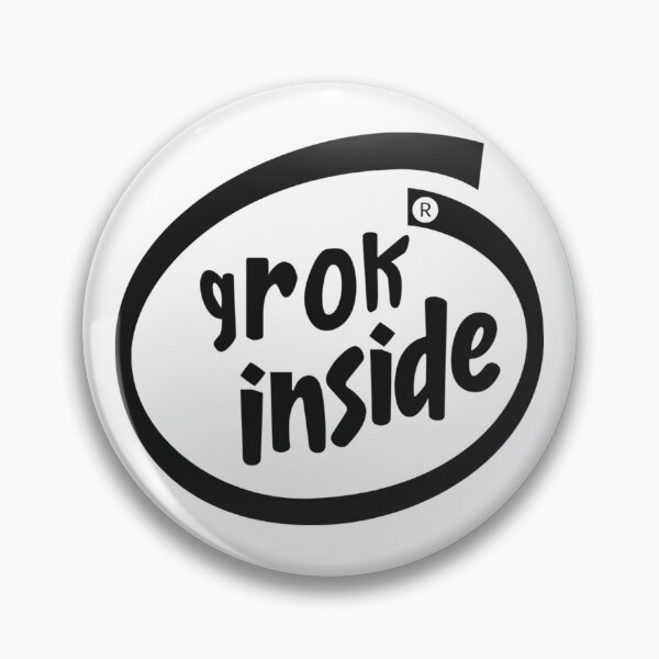 Item preview, "Grok Inside" Tesla Sticker - AI-Powered Parody Decal (Black) designed and sold by Philosophy Factory.