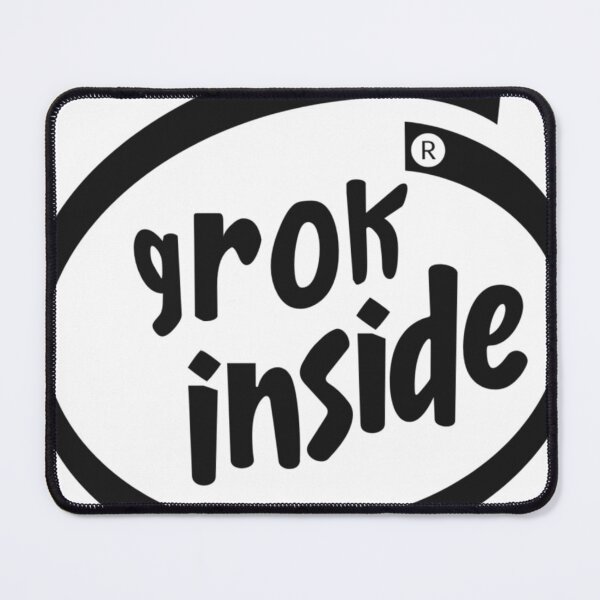 Item preview, "Grok Inside" Tesla Sticker - AI-Powered Parody Decal (Black) designed and sold by Philosophy Factory.