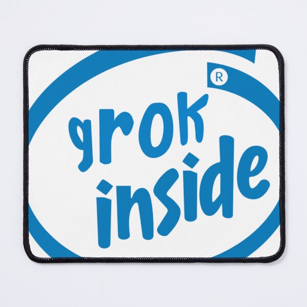 Item preview, "Grok Inside" Tesla Sticker - AI-Powered Parody Decal (Blue) designed and sold by Philosophy Factory.