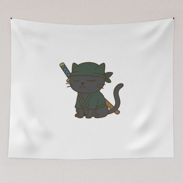 Item preview, Three-Sword Anime Warrior with Green Bandana – Samurai-Inspired Art designed and sold by oneskyoneland.