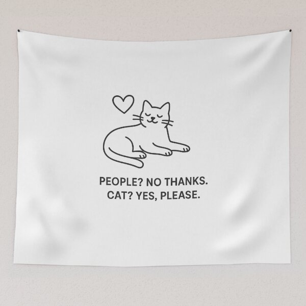 Item preview, People? No Thanks. Cat? Yes, Please. – Funny Anti-Social Cat Shirt designed and sold by SnB-Design.