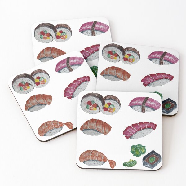 Item preview, Watercolor Sushi Set Illustration designed and sold by Umami-Kook.