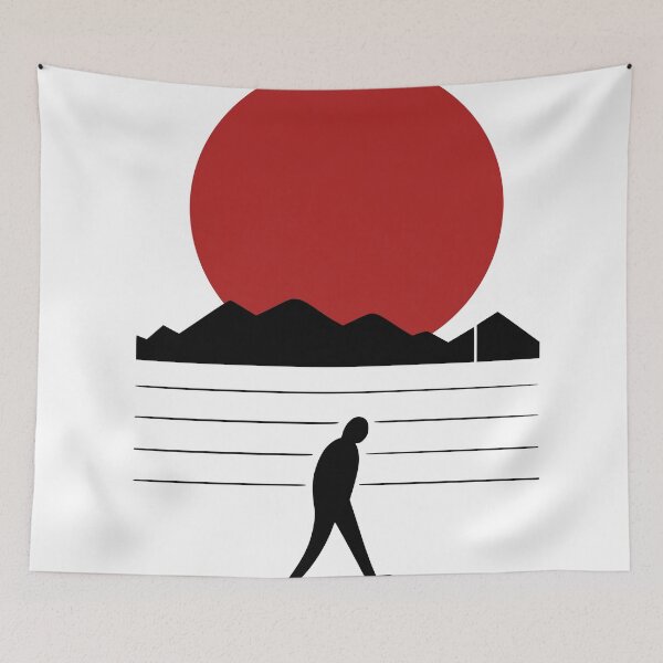 Item preview, Red Sun Rising Behind Mountains designed and sold by matybrak.