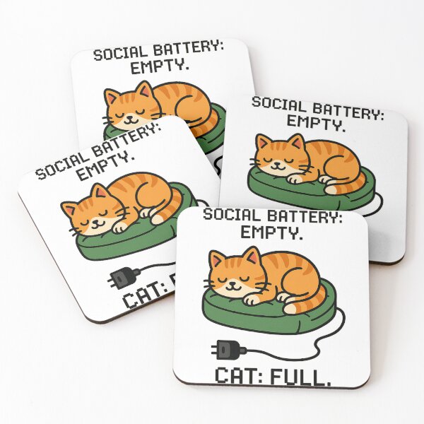 Item preview, Social Battery Empty – Cat Full | Funny Introvert Cat Shirt designed and sold by SnB-Design.