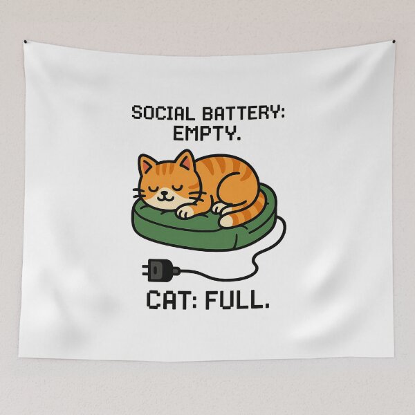 Item preview, Social Battery Empty – Cat Full | Funny Introvert Cat Shirt designed and sold by SnB-Design.