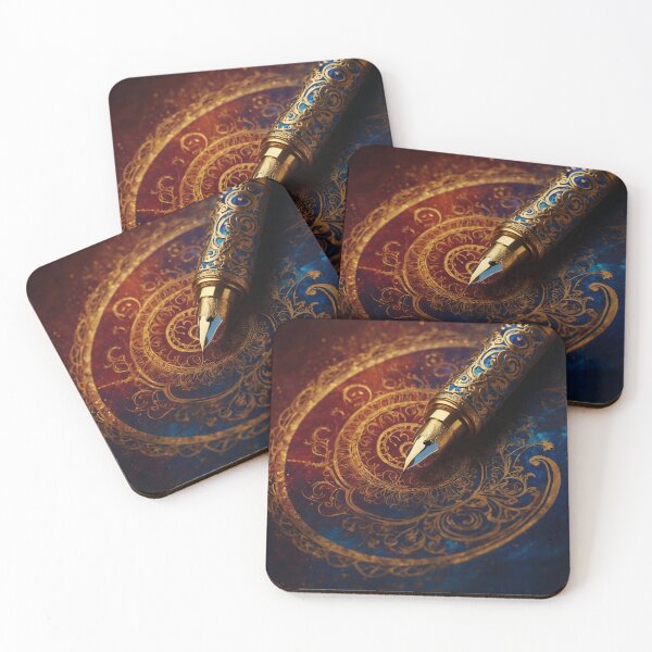 Item preview, The Golden Ink Mandala – Royal Heritage Pen Art from Hindustan designed and sold by HindustanInk.